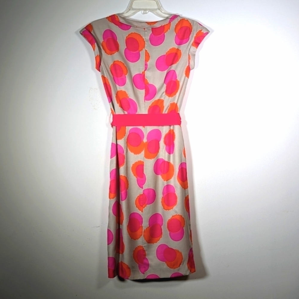 Boden Silk Print Dress Sz 2 - Picture 6 of 9